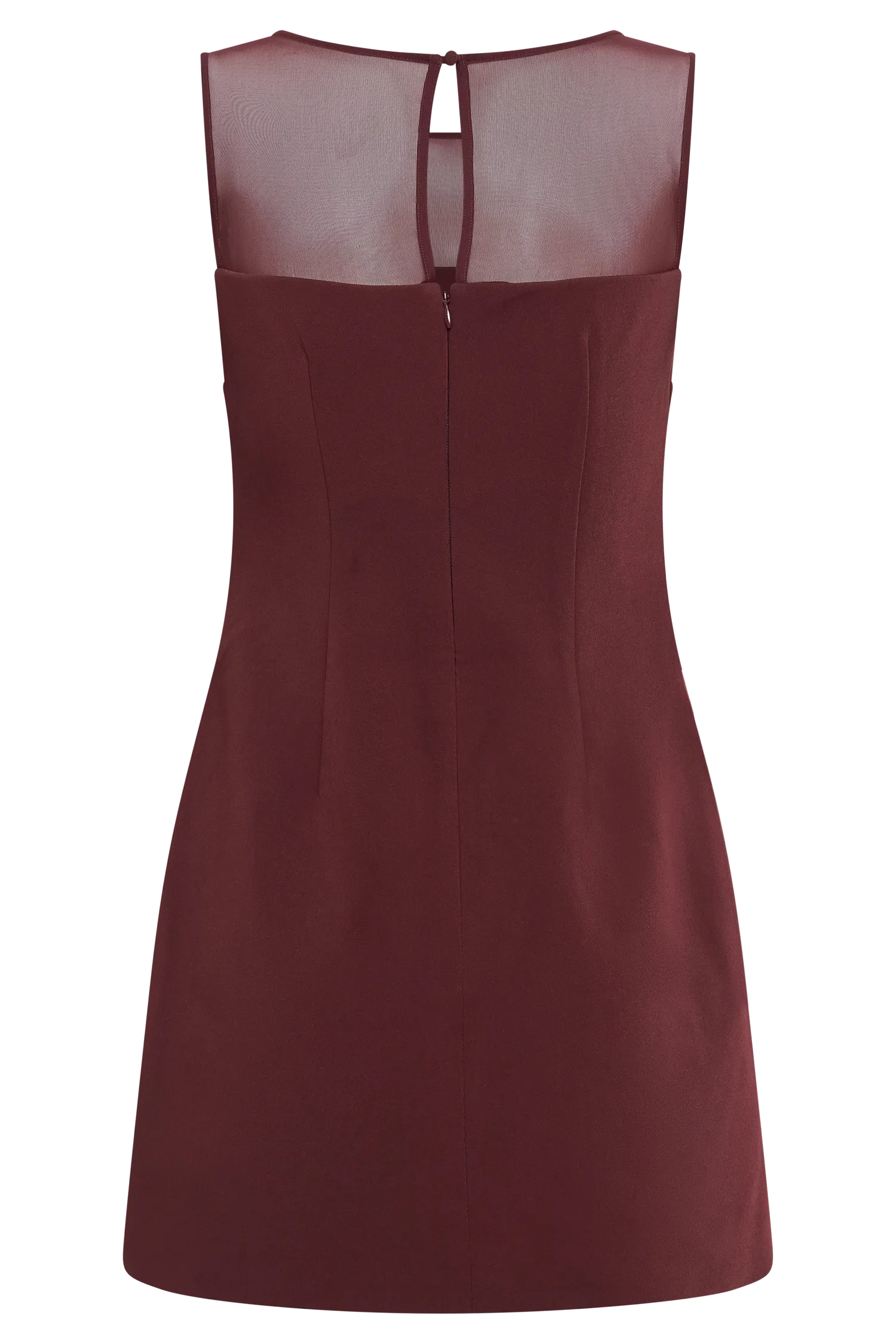 Posie Suiting Belted Mini Dress - Mahogany