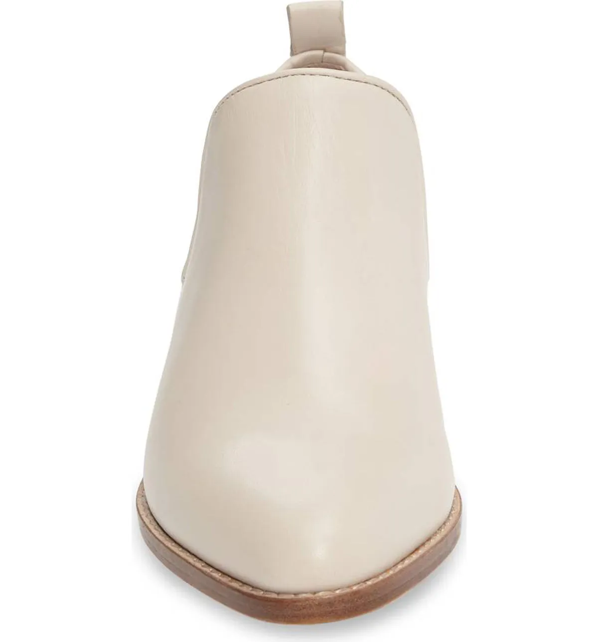 Pour La Victoire Felina Vanilla White Leather Almond Toe Man-Tailored Loafers