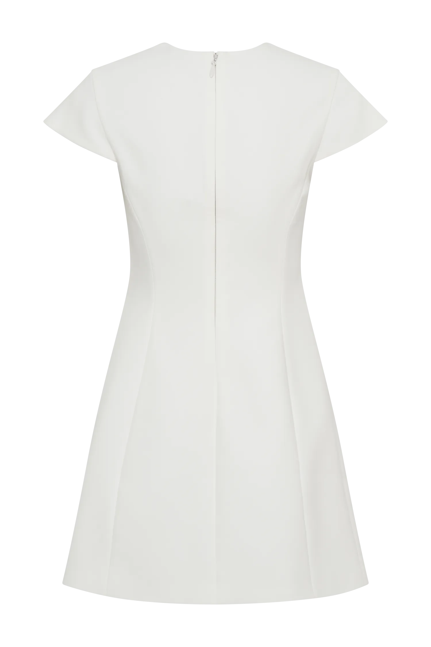 Remi Suiting Mini Dress With Floral Hardware - White