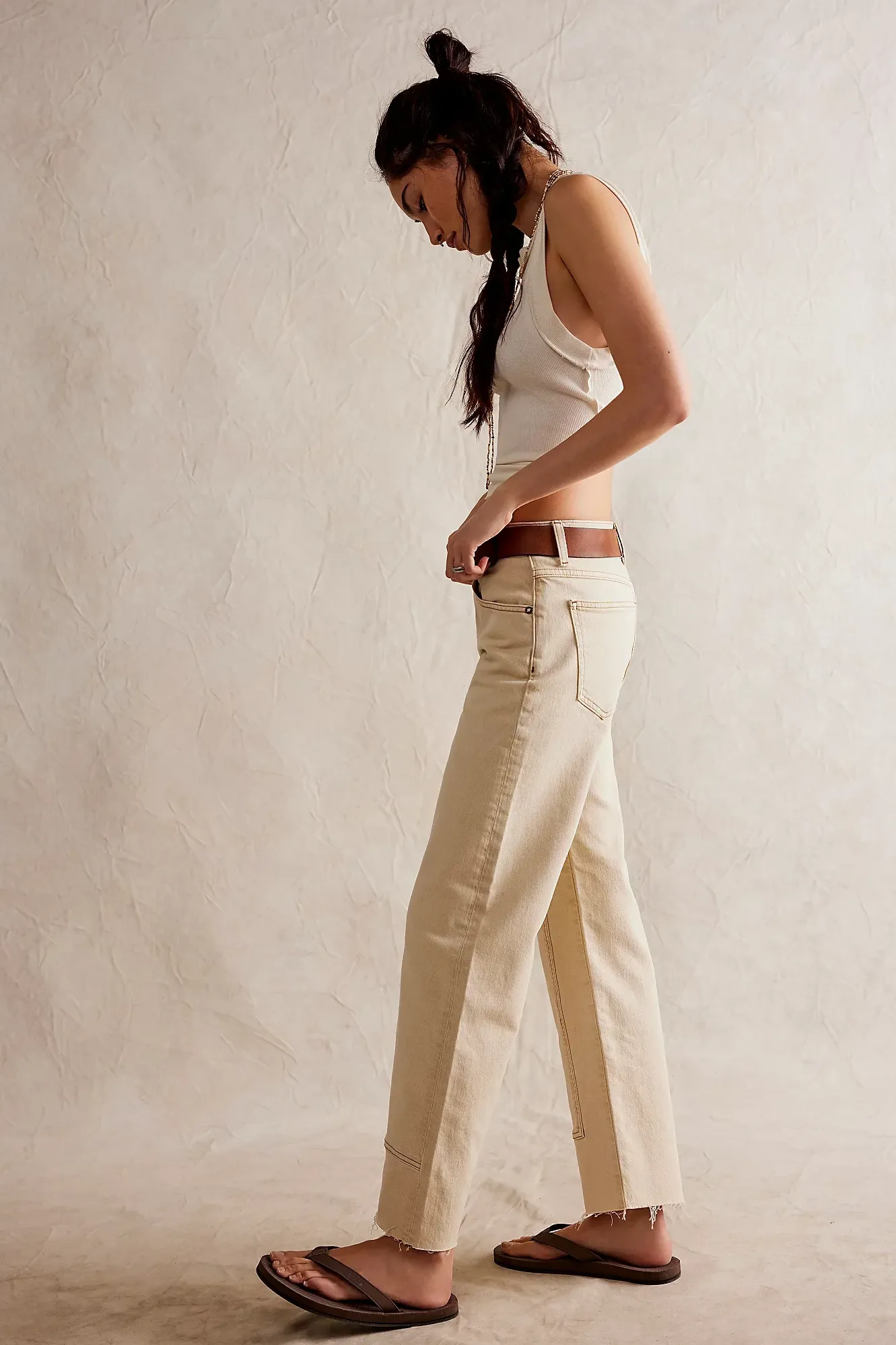 Risk Taker Mid-Rise Jeans | Ecru
