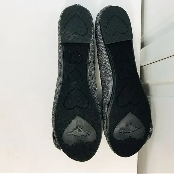 ROCKET DOG Gunmetal Mattie Shimmer Mesh Fabric Bow Flats Size 9M