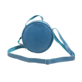 Round Leather Bag | Blue