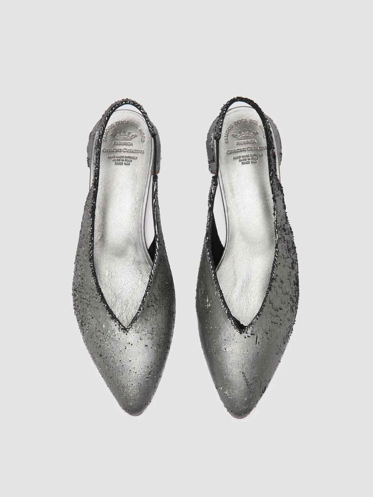 SAGE 113 - Silver Leather Slingback