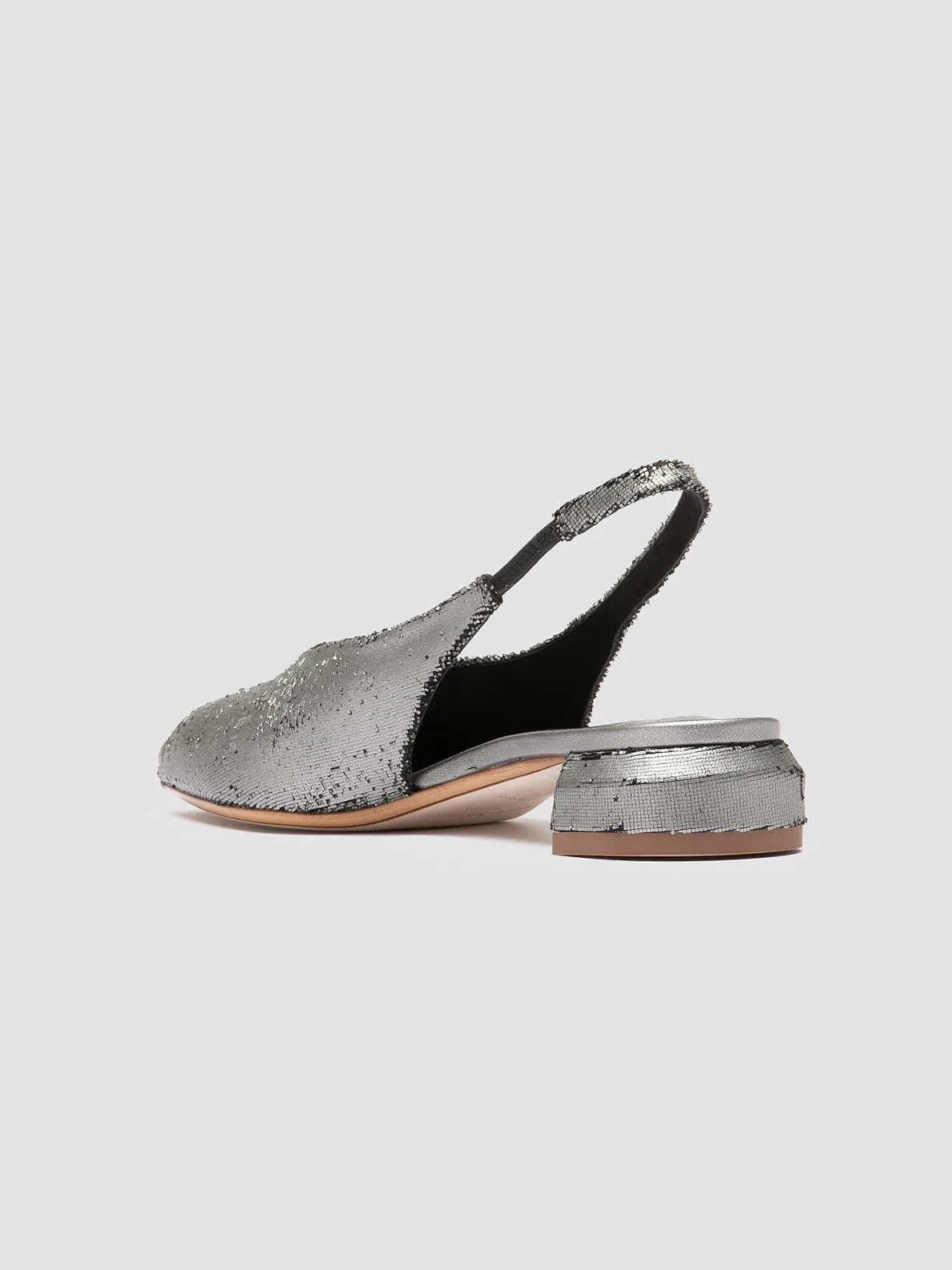 SAGE 113 - Silver Leather Slingback