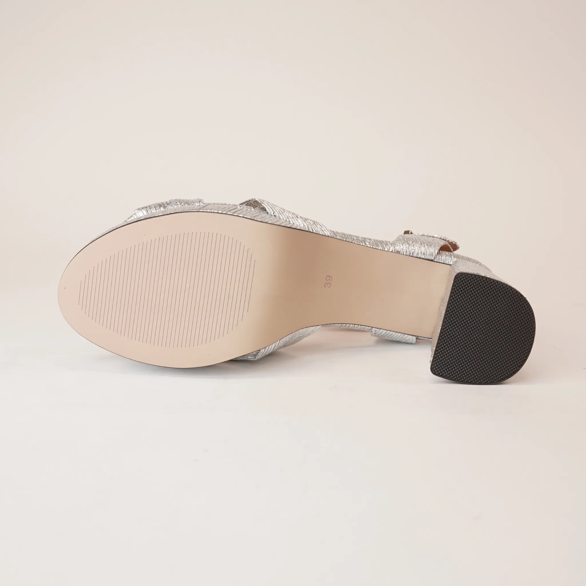 Sam Silver Leather Heels