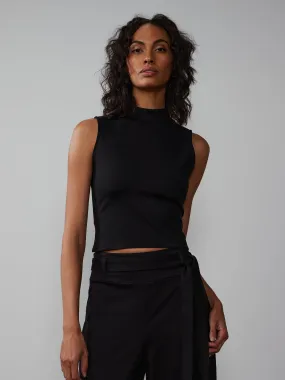 Sleeveless Mock Neck Ponte Top