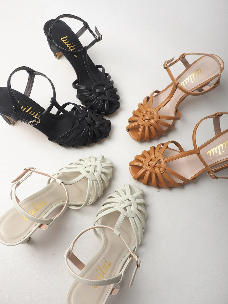 SURIA Multi-strap Sandals on Straight Heels