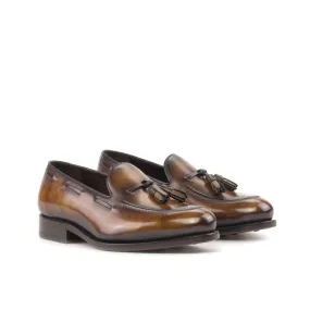 Tassel Loafer in Brown Fire Patina