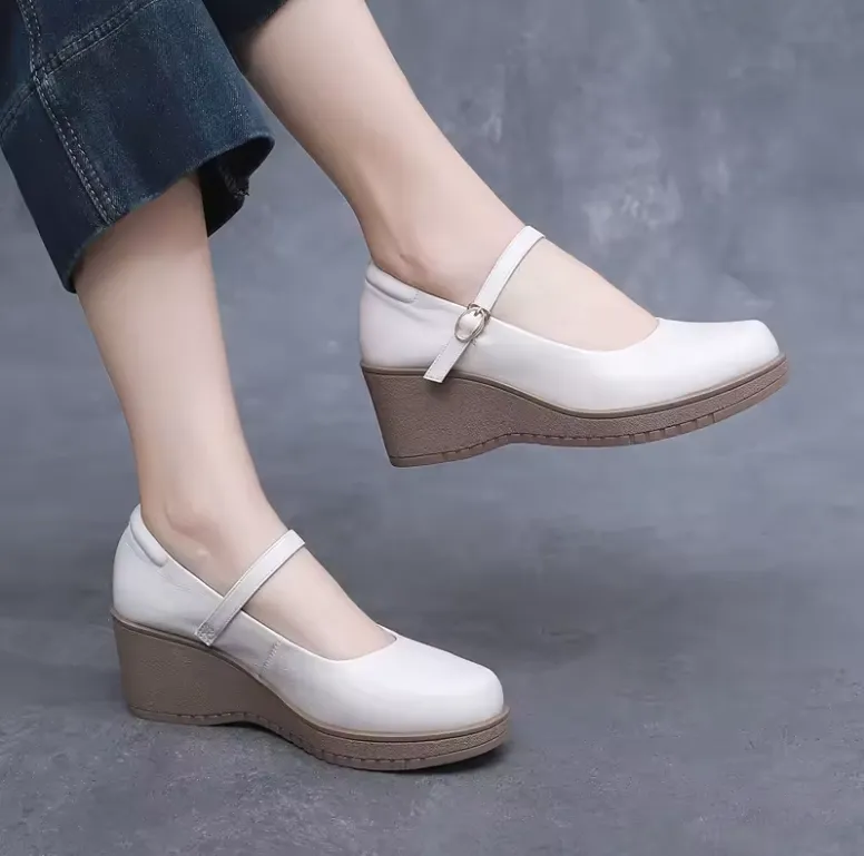 USS Shoes Elaine Women's Ankle Strap Wedges Pumps